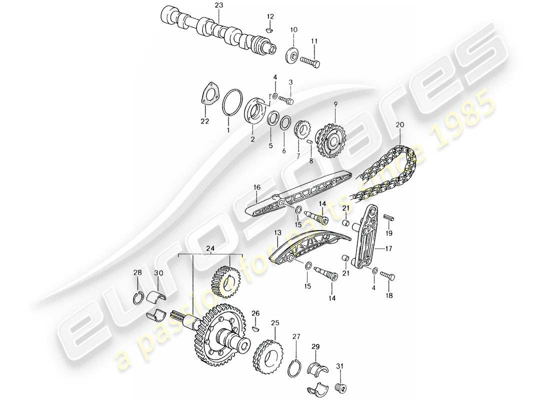 a part diagram from the porsche 993 parts catalogue