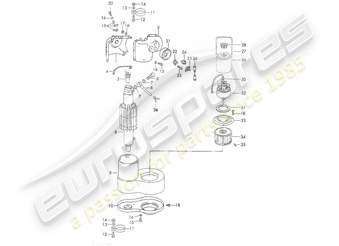 a part diagram from the porsche 911 parts catalogue