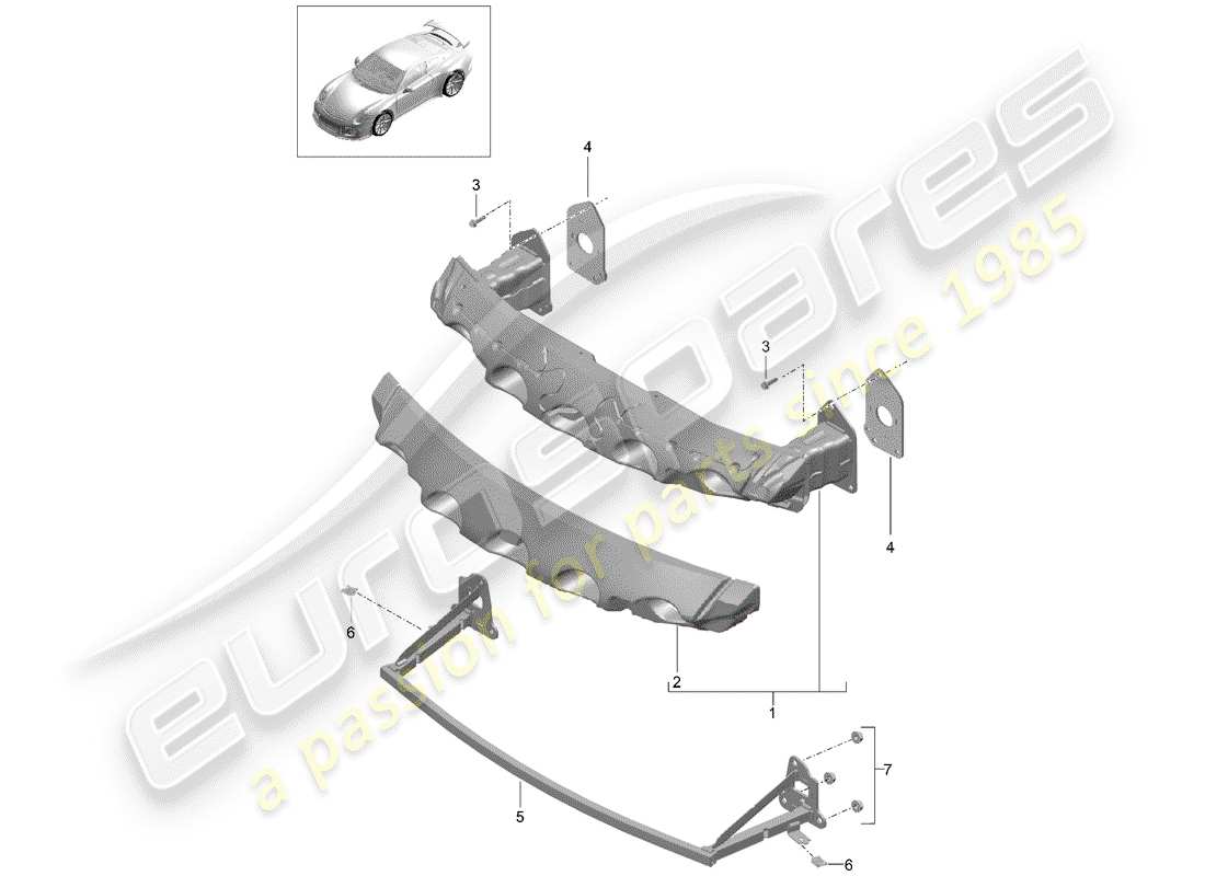 a part diagram from the porsche 991 parts catalogue