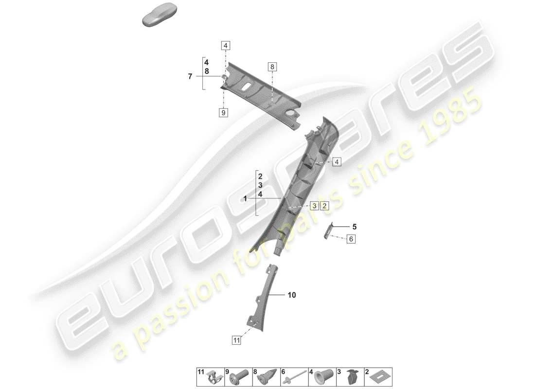 part diagram containing part number paf008720