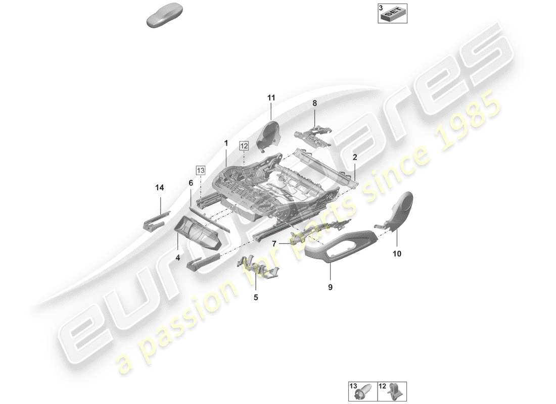 a part diagram from the porsche 992 parts catalogue