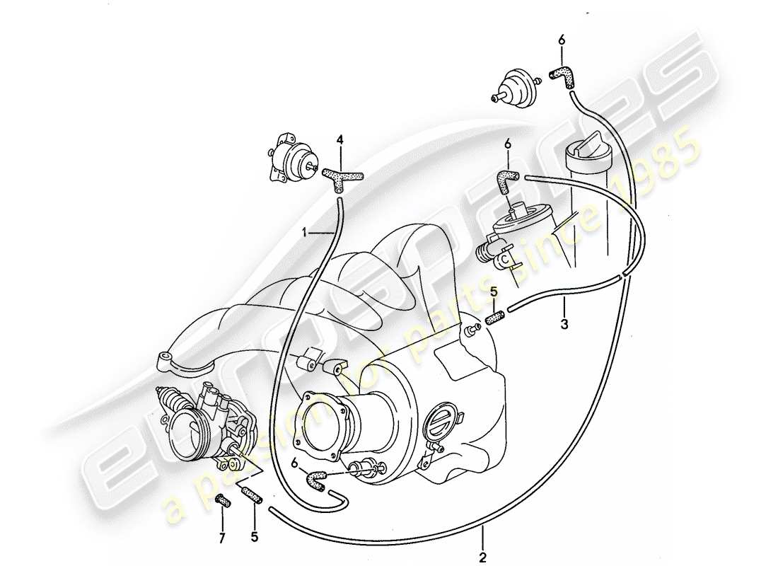 a part diagram from the porsche 968 parts catalogue