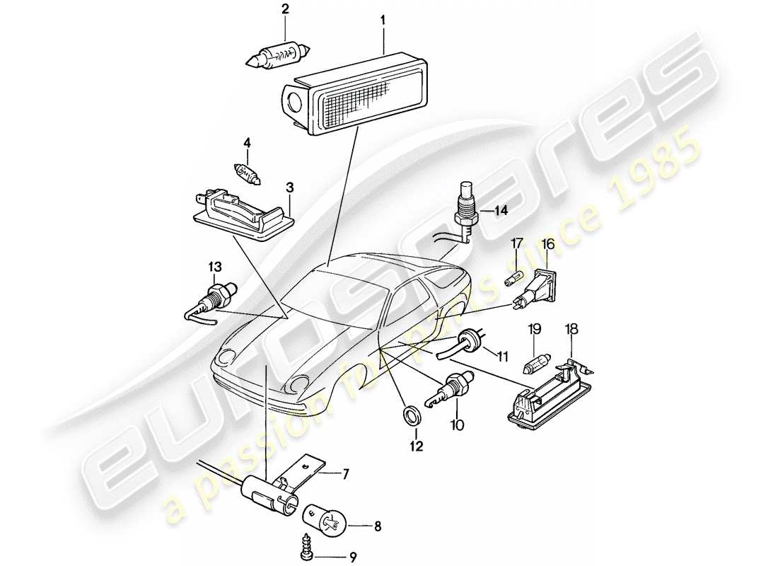 a part diagram from the porsche 928 parts catalogue