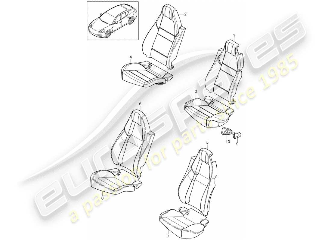 a part diagram from the porsche panamera 970 parts catalogue