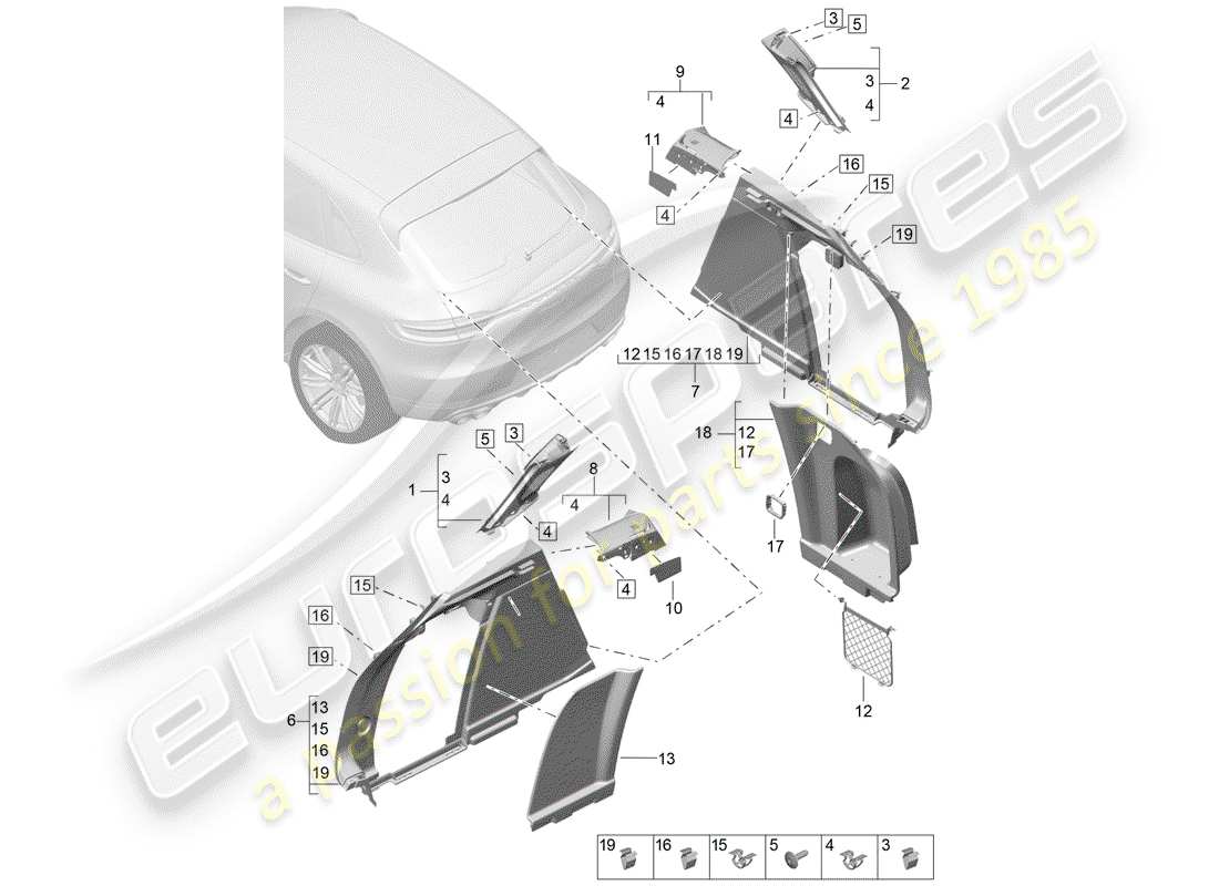 a part diagram from the porsche macan parts catalogue