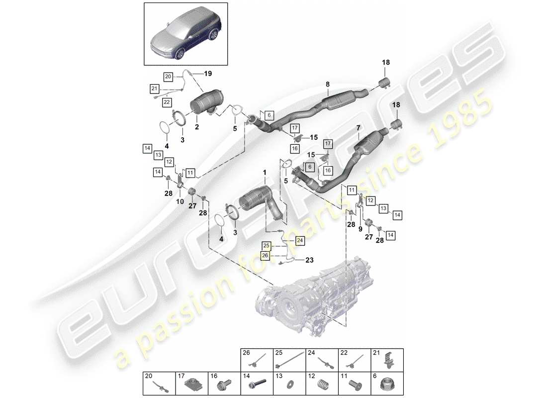 a part diagram from the porsche cayenne e3 parts catalogue