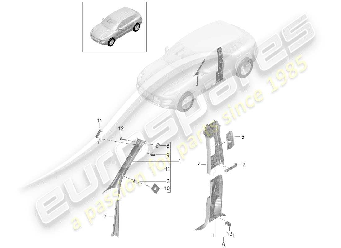 a part diagram from the porsche macan parts catalogue