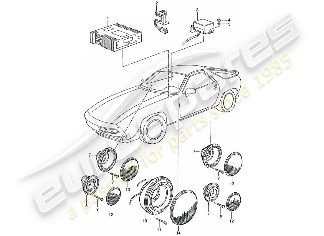 a part diagram from the porsche 928 parts catalogue