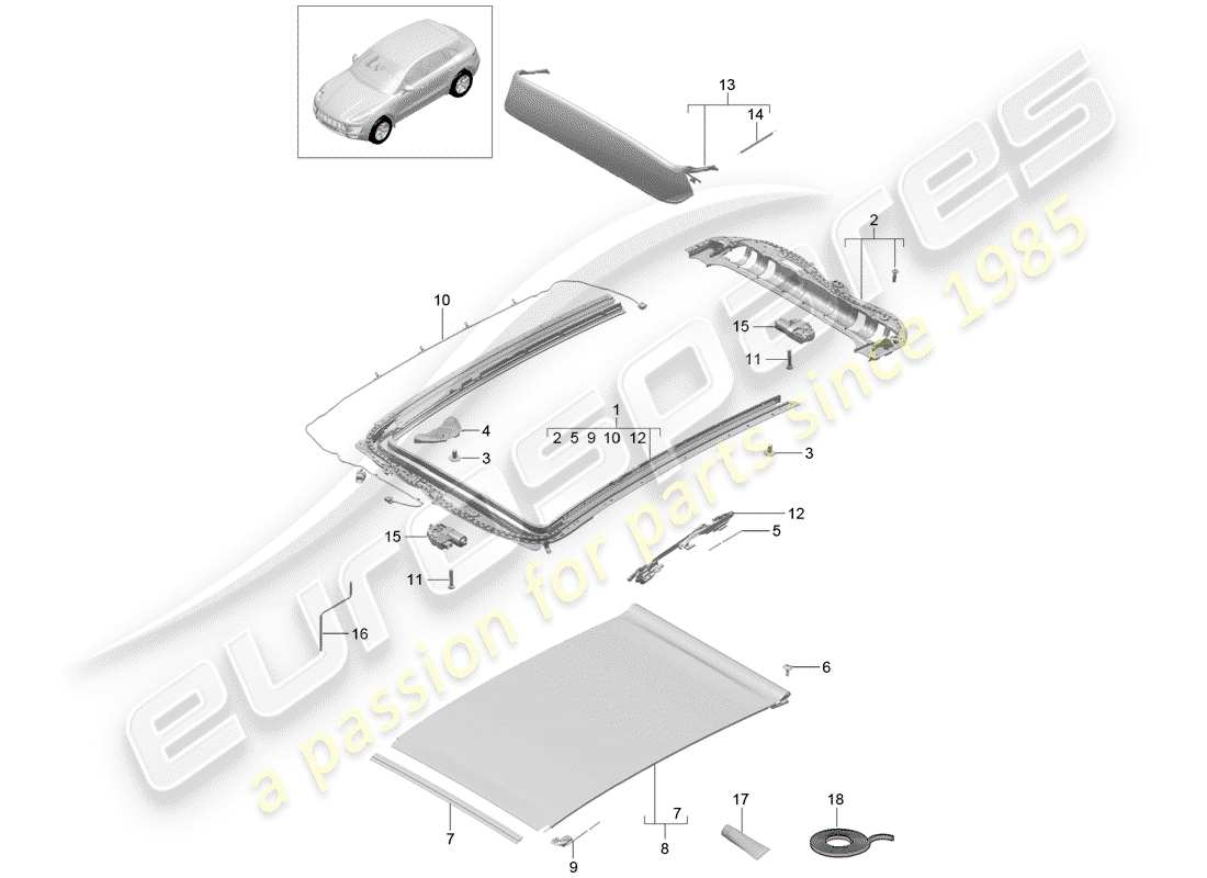 a part diagram from the porsche macan parts catalogue