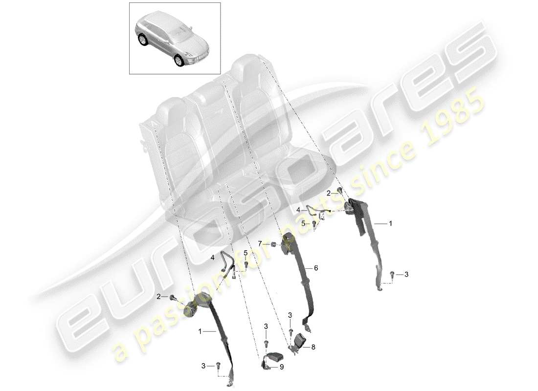 a part diagram from the porsche macan (2018) parts catalogue