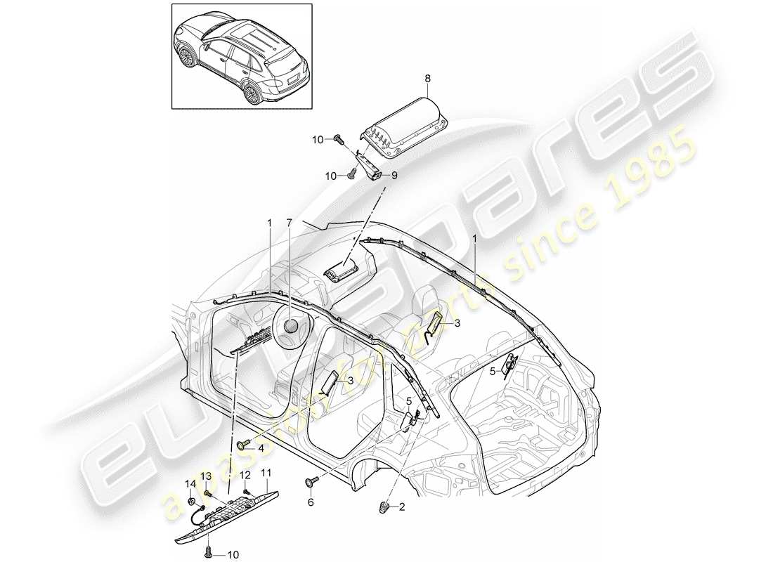 a part diagram from the porsche cayenne parts catalogue