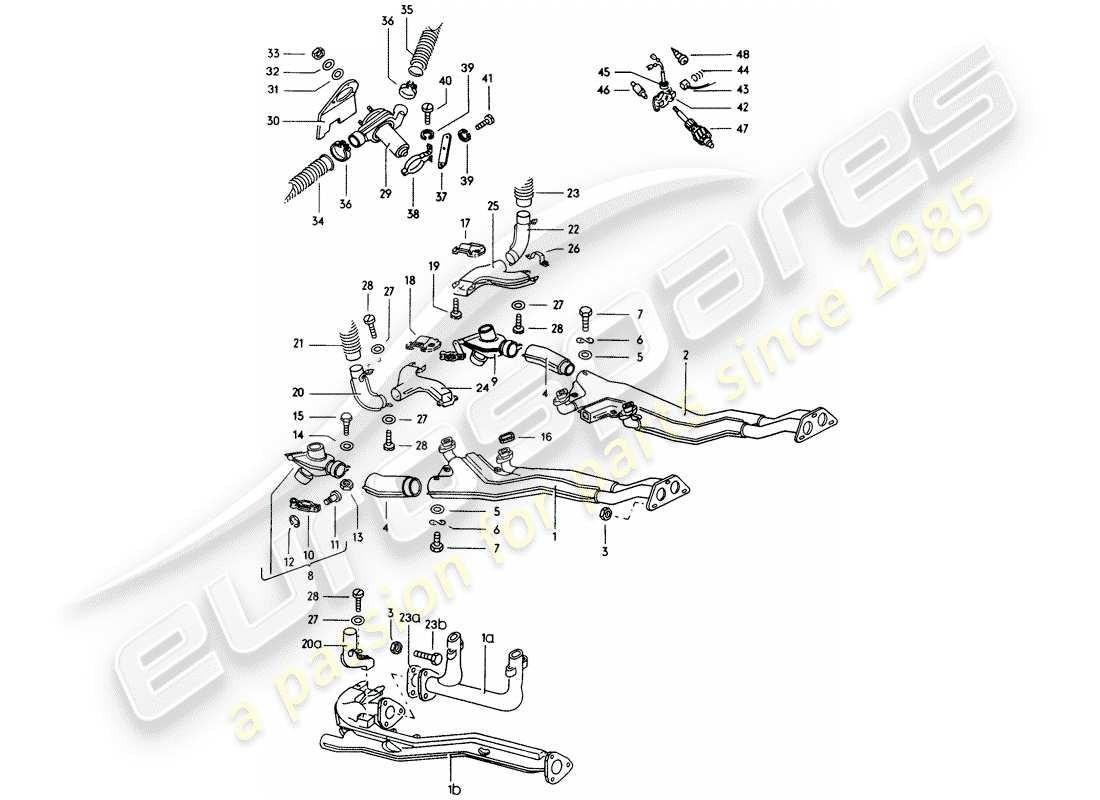 a part diagram from the porsche 914 (1976) parts catalogue