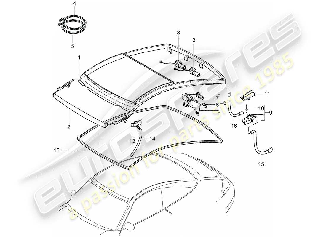 a part diagram from the porsche 996 parts catalogue