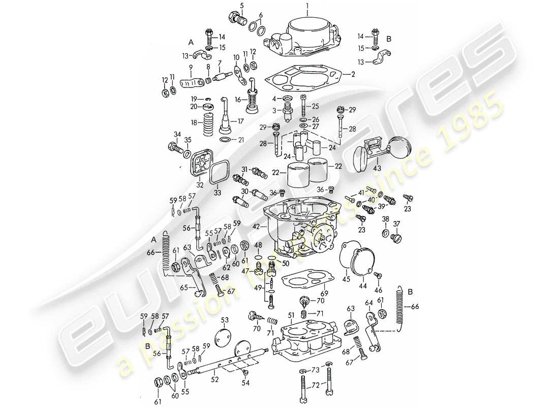 a part diagram from the porsche 356 parts catalogue