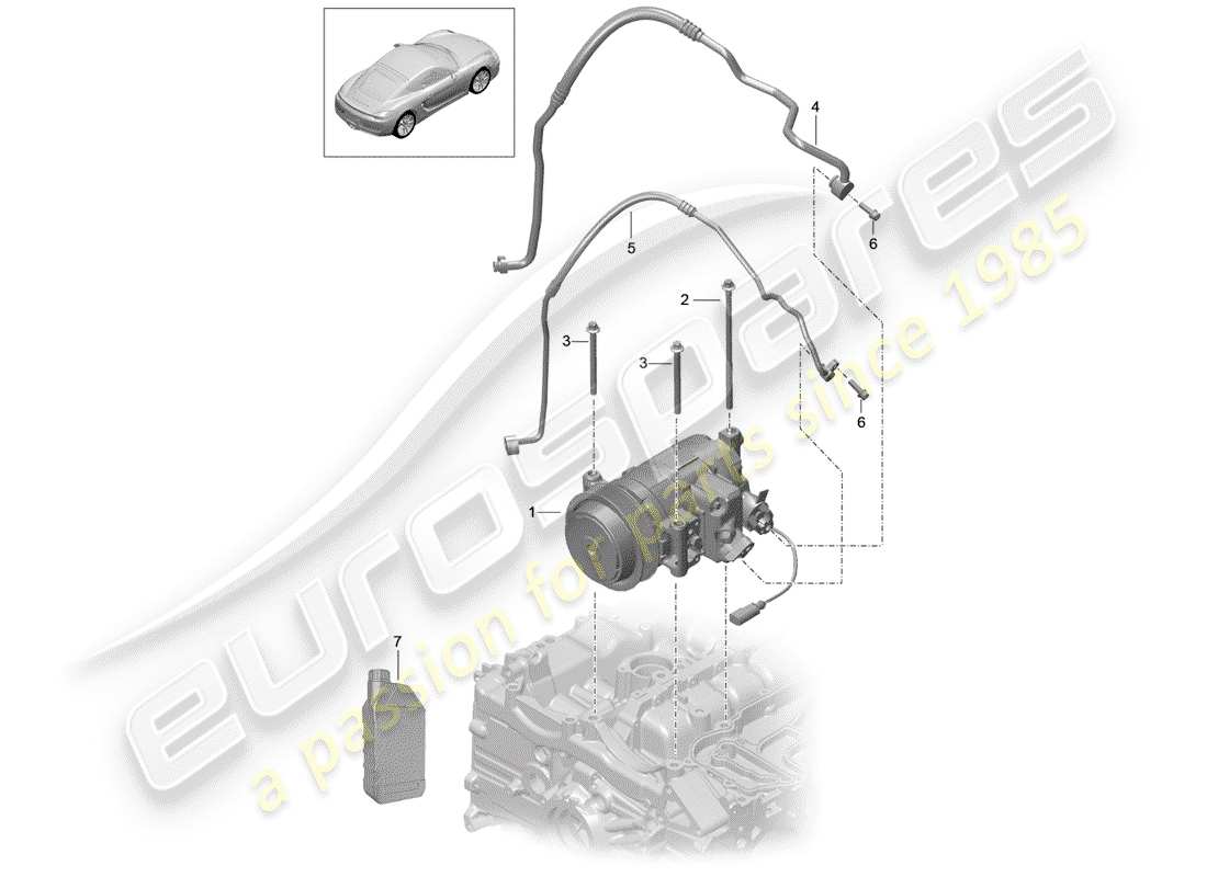 a part diagram from the porsche cayman 981 parts catalogue