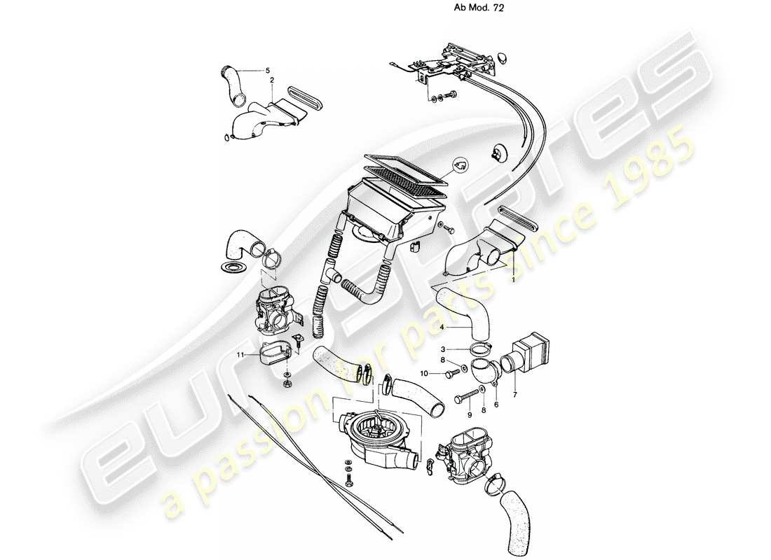 a part diagram from the porsche 914 (1974) parts catalogue