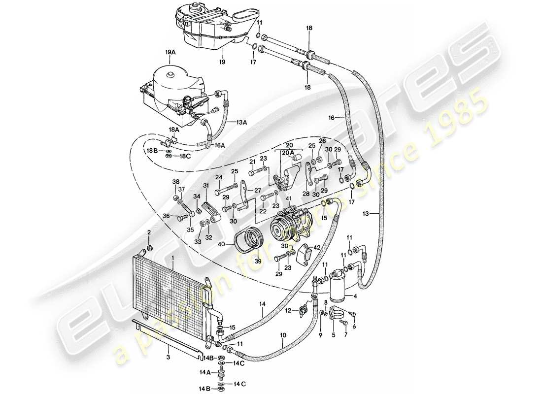 a part diagram from the porsche 924 parts catalogue