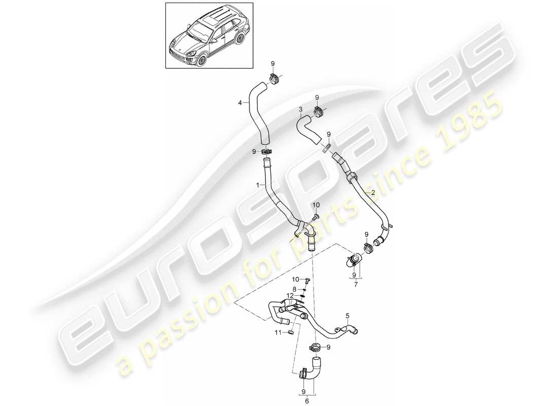 a part diagram from the porsche cayenne parts catalogue