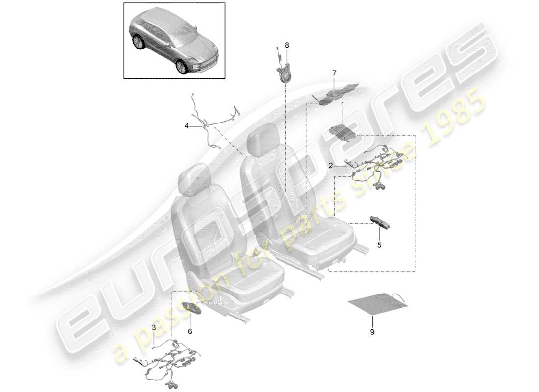 a part diagram from the porsche macan parts catalogue