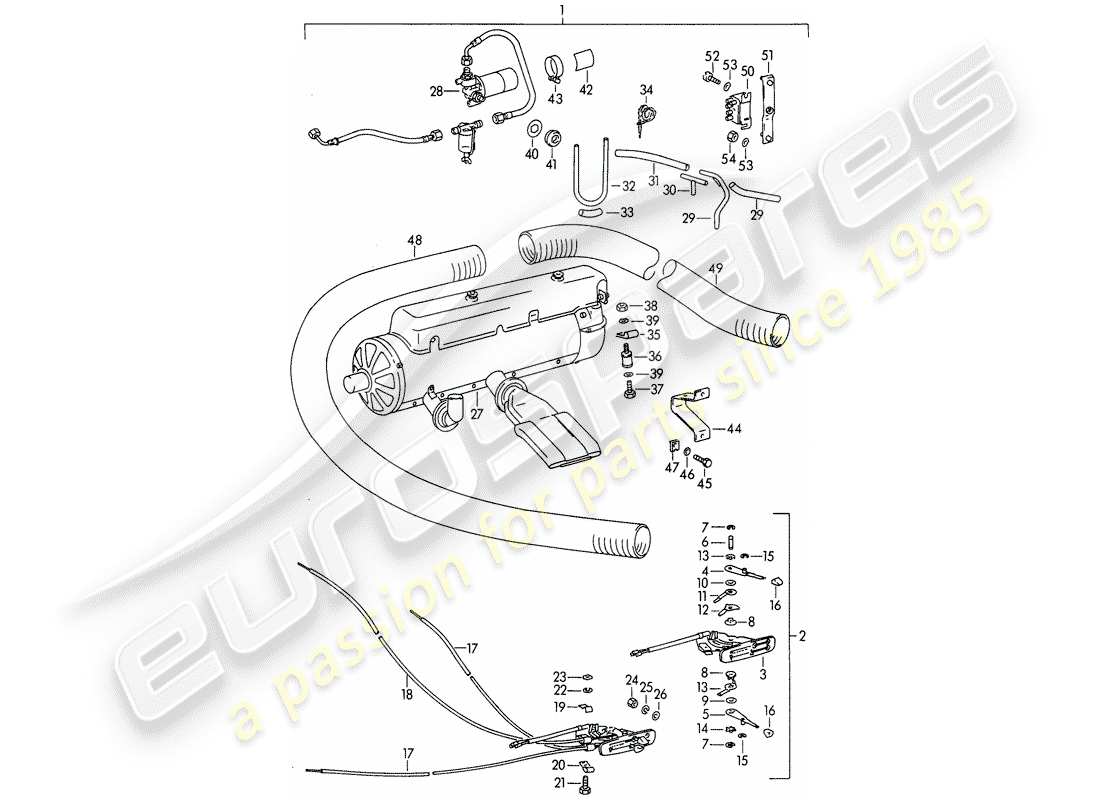 a part diagram from the porsche 356 parts catalogue