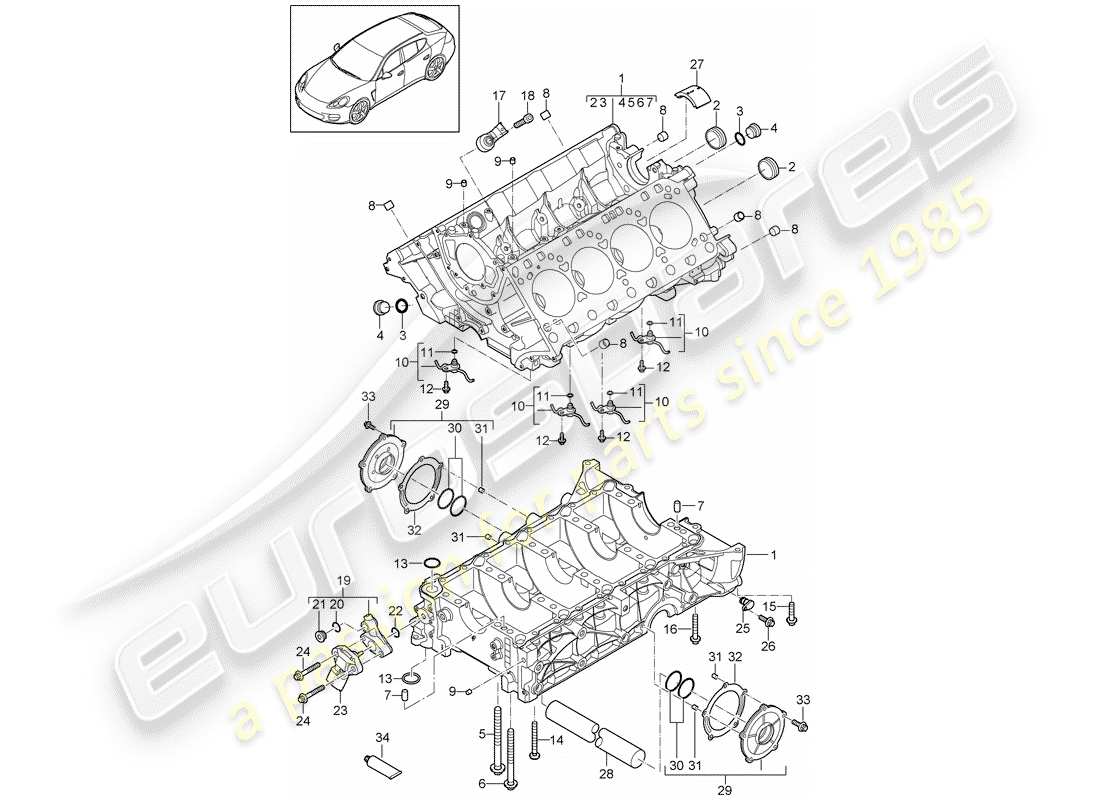 a part diagram from the porsche panamera 970 (2010) parts catalogue