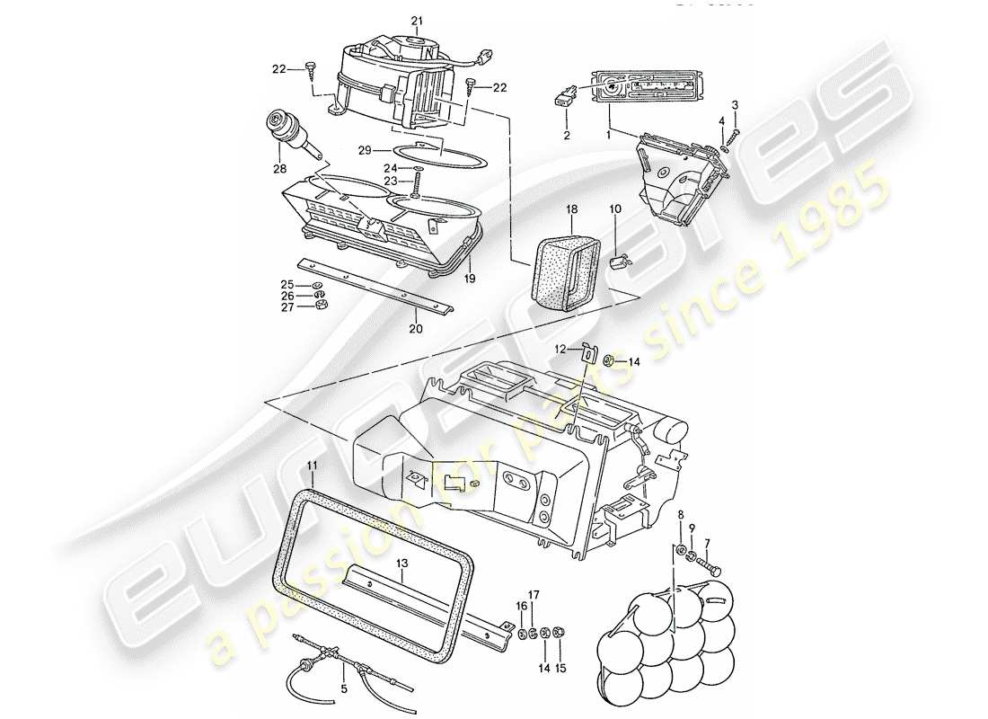 a part diagram from the porsche 928 parts catalogue