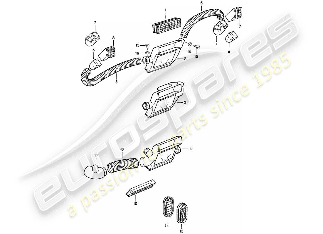 a part diagram from the porsche 924 parts catalogue