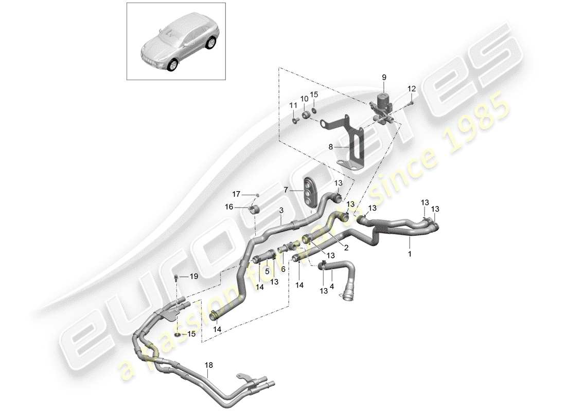 a part diagram from the porsche macan parts catalogue