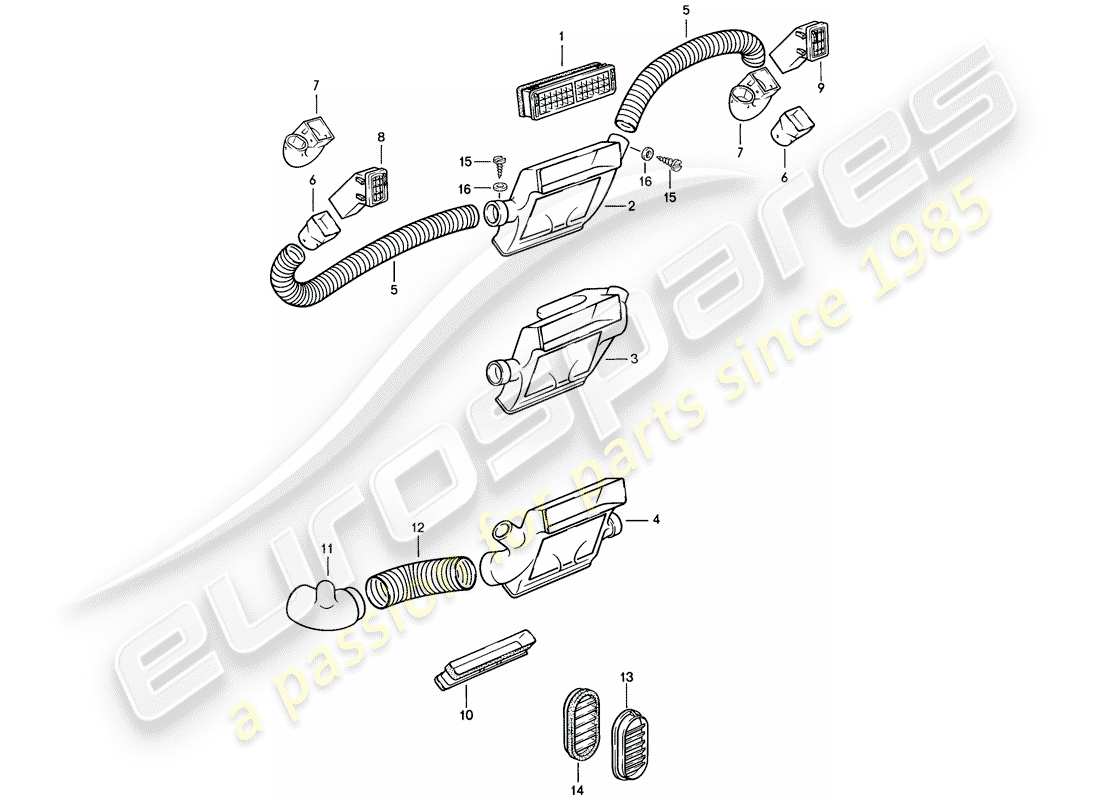 a part diagram from the porsche 924 parts catalogue