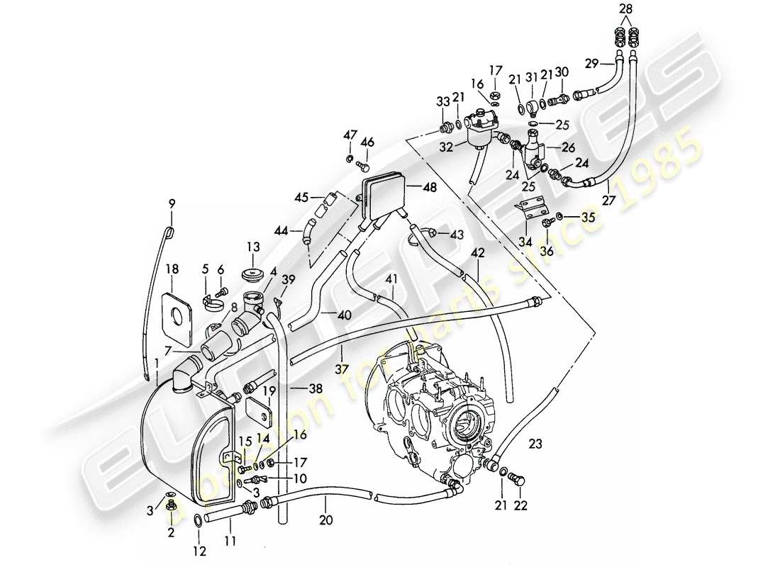 a part diagram from the porsche 356b/356c (1961) parts catalogue