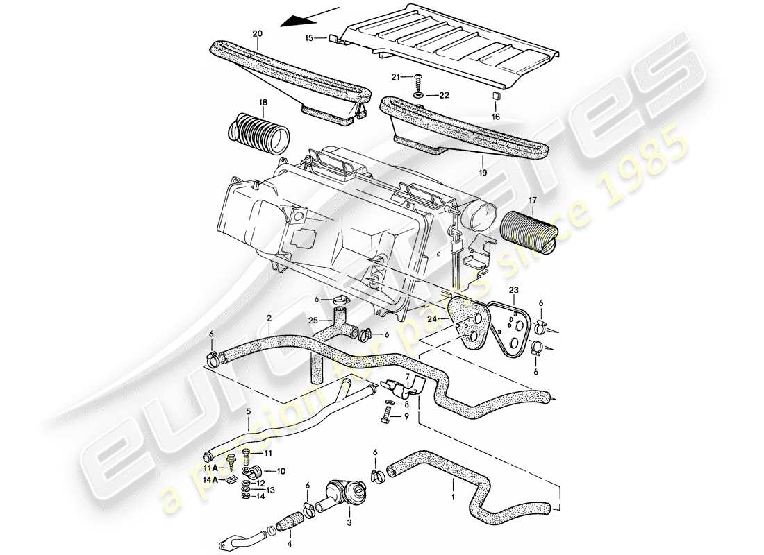 a part diagram from the porsche 928 (1985) parts catalogue