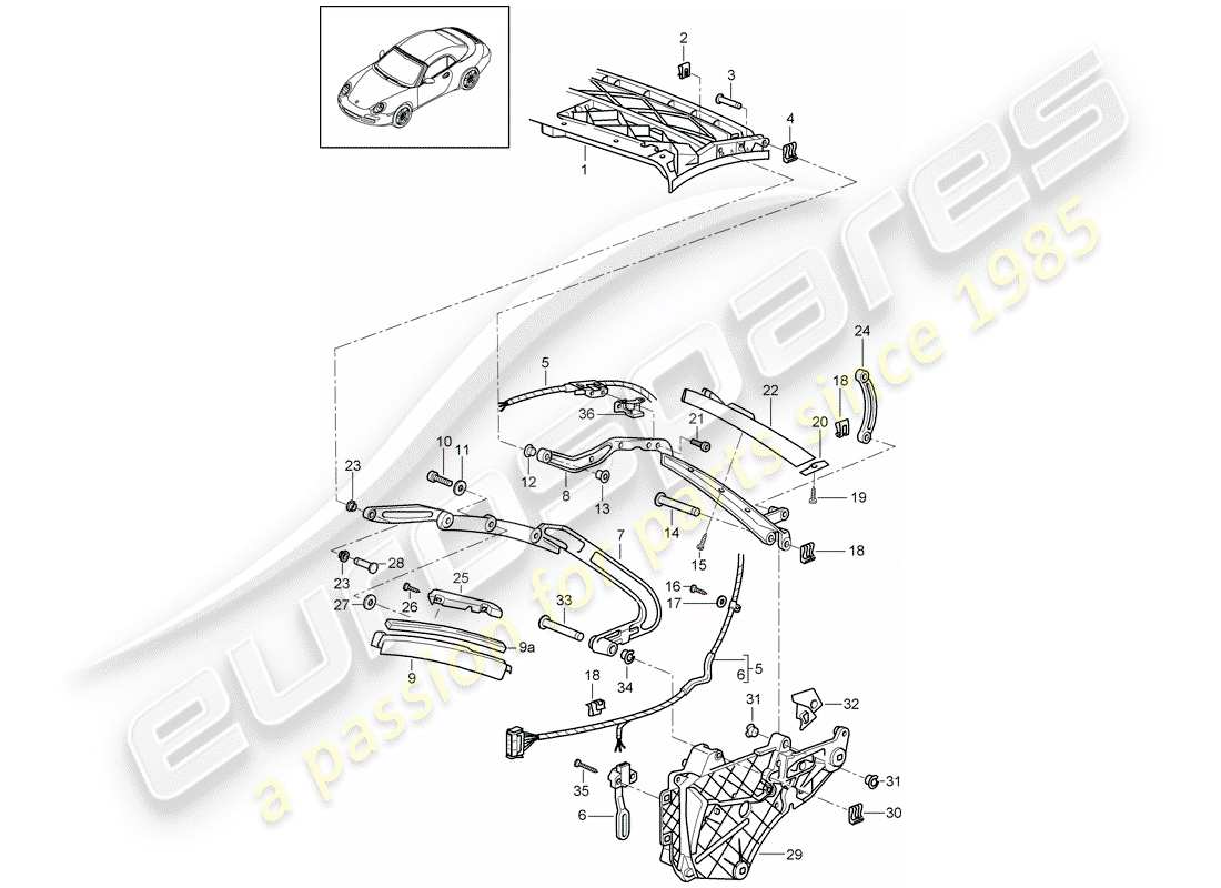 a part diagram from the porsche 997 parts catalogue