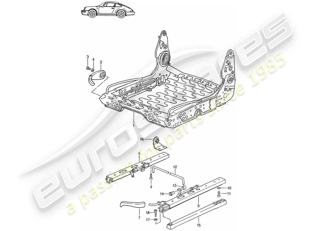 a part diagram from the porsche accessories and tequipment parts catalogue