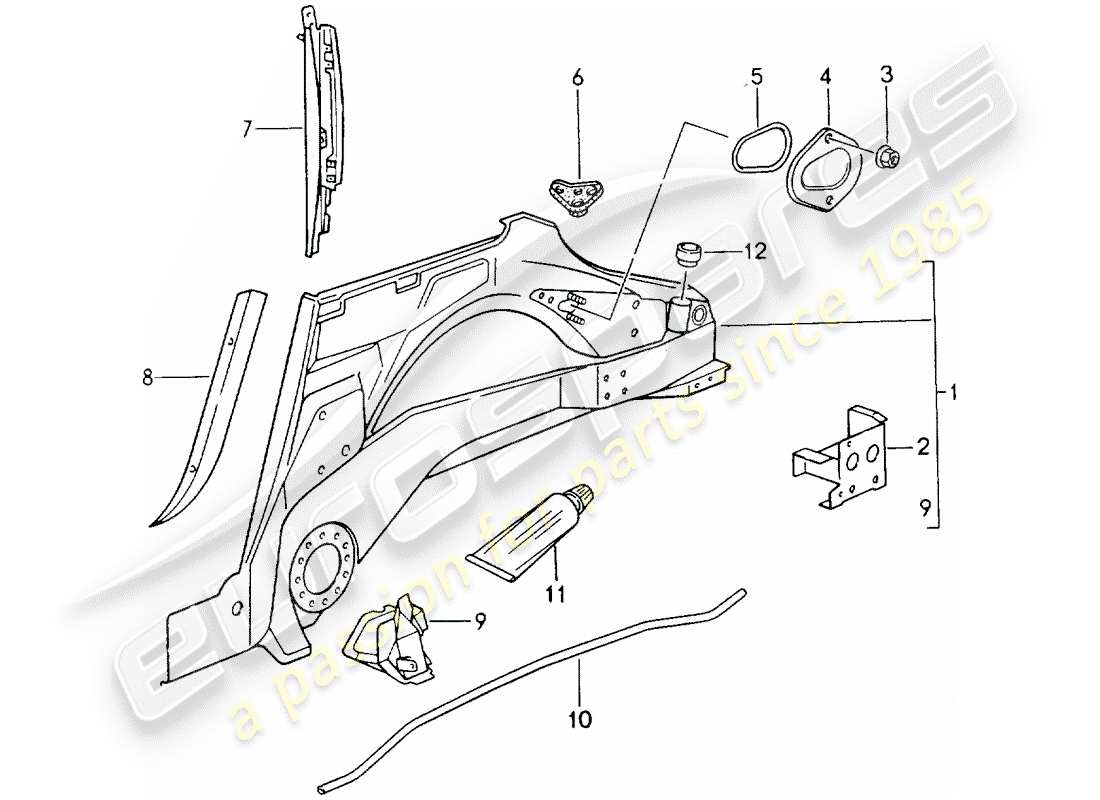 a part diagram from the porsche 964 parts catalogue