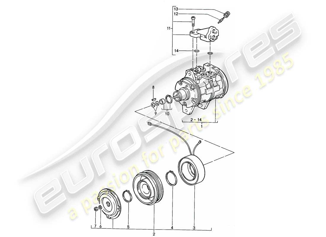 a part diagram from the porsche 968 parts catalogue