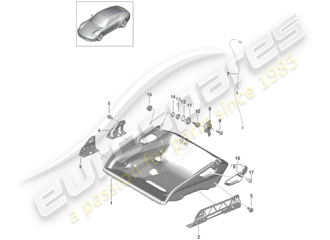 a part diagram from the porsche 991 parts catalogue