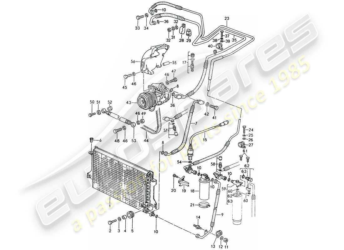 a part diagram from the porsche 968 parts catalogue