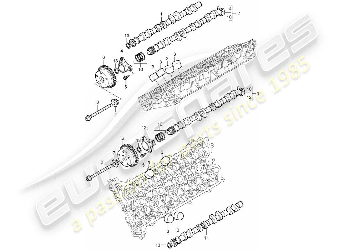 porsche cayenne (2004) camshaft part diagram