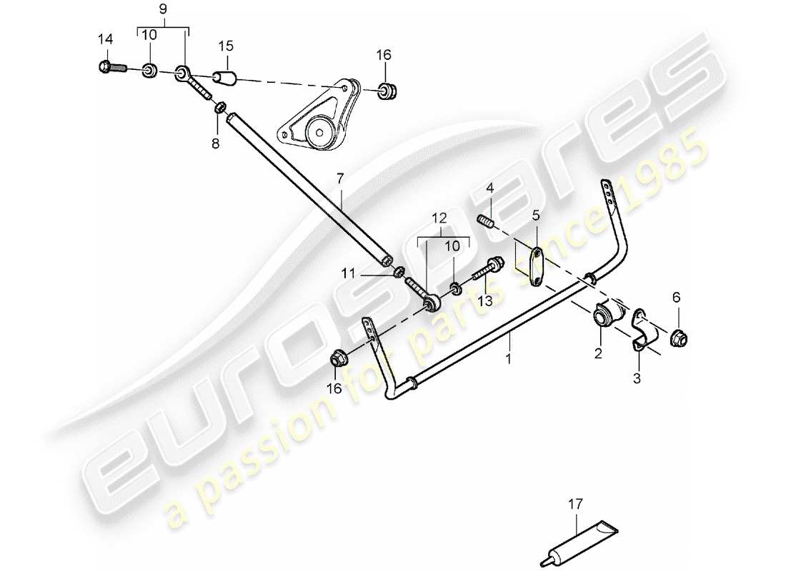 porsche carrera gt (2004) stabilizer parts diagram