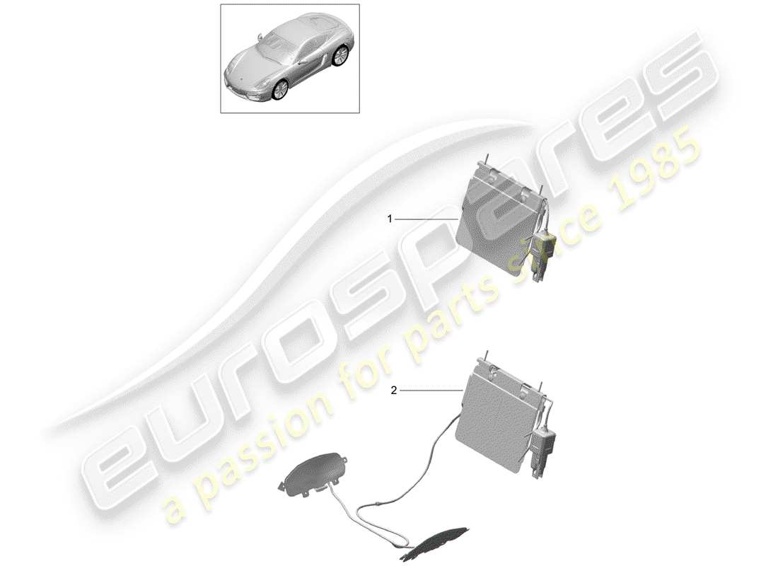 porsche cayman 981 (2014) lumbar support parts diagram