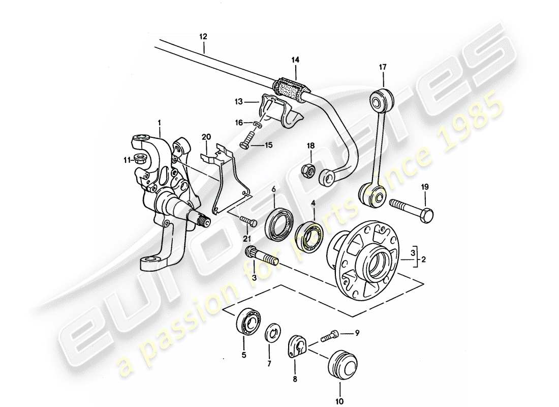 porsche 928 (1992) steering knuckle - lubricants parts diagram