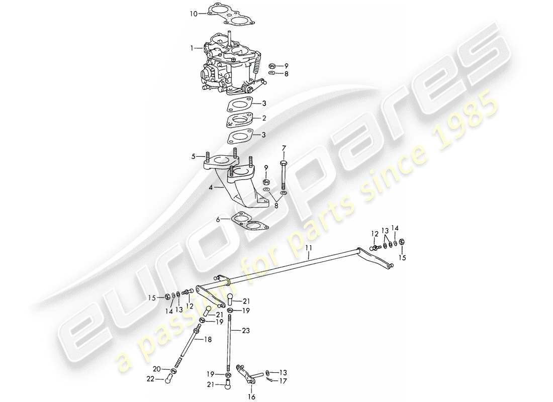 porsche 911/912 (1967) carburetor - system - with: - solex-40 pii-4 part diagram