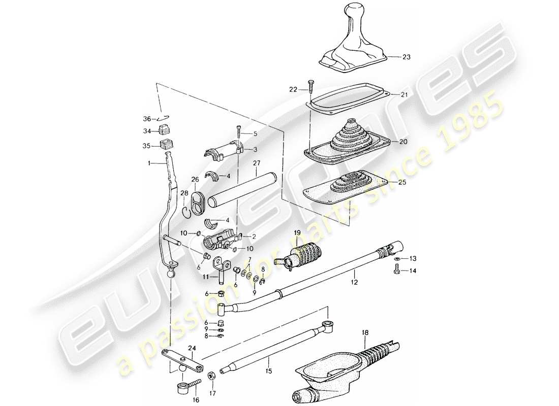 porsche 964 (1990) transmission control part diagram