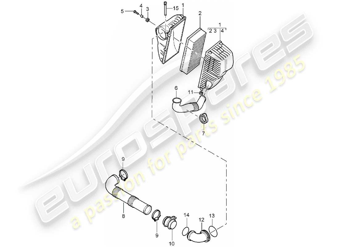 porsche cayenne (2005) air filter part diagram