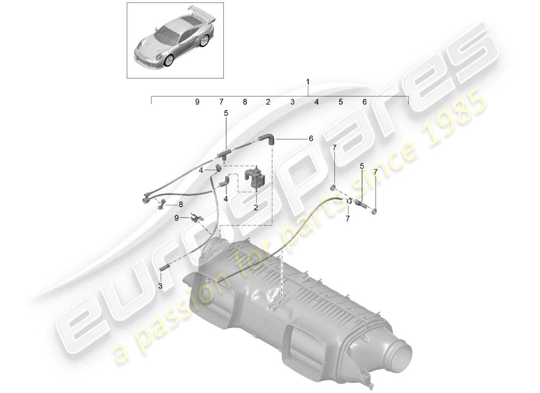 porsche 991 turbo (2014) air cleaner parts diagram