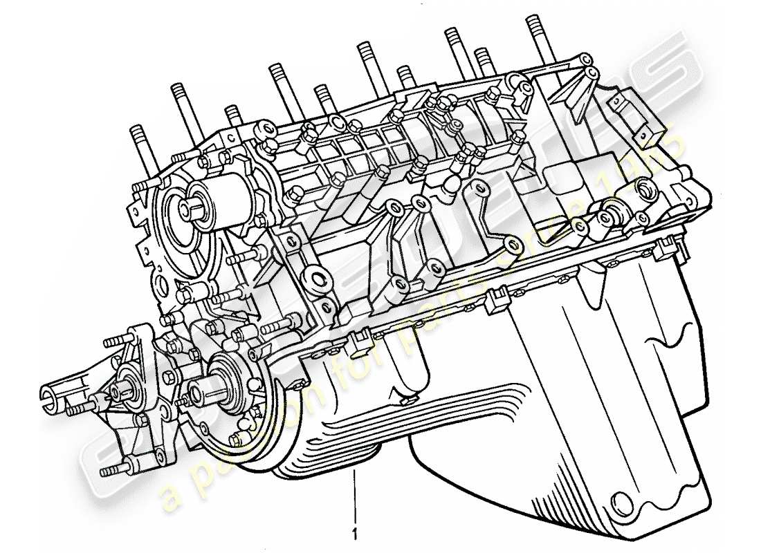 porsche 944 (1990) short engine - crankcase parts diagram