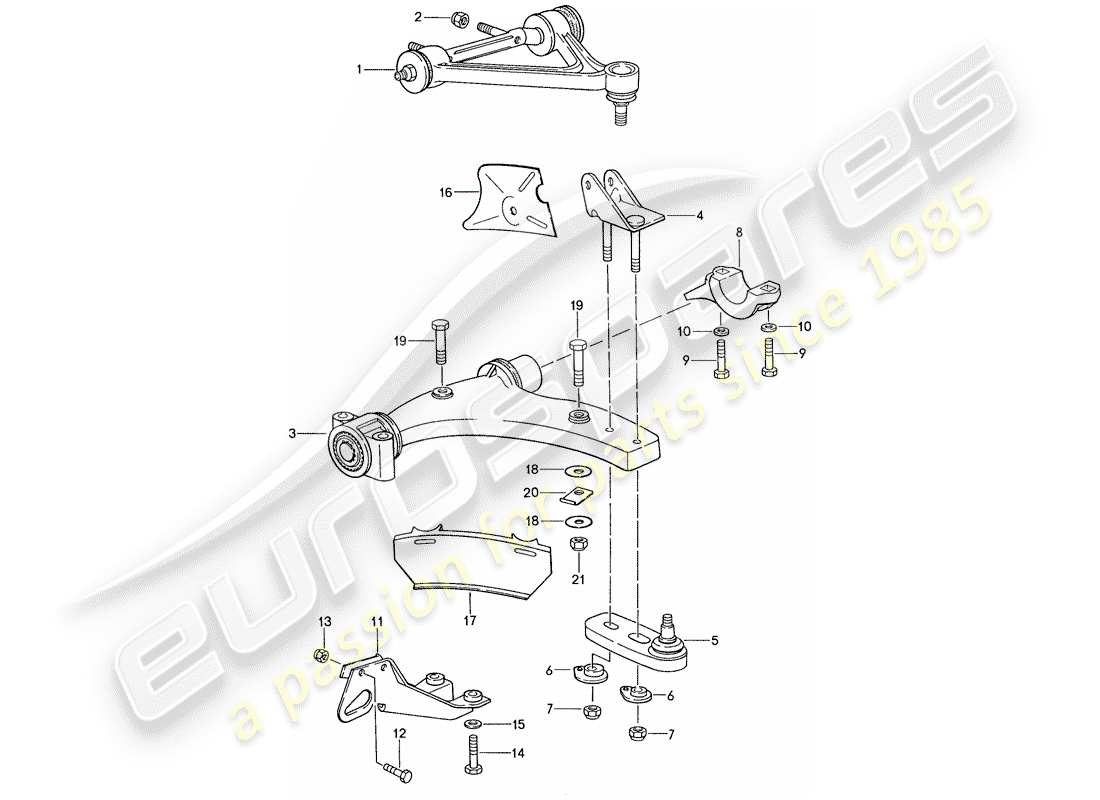 porsche 928 (1989) track control arm parts diagram