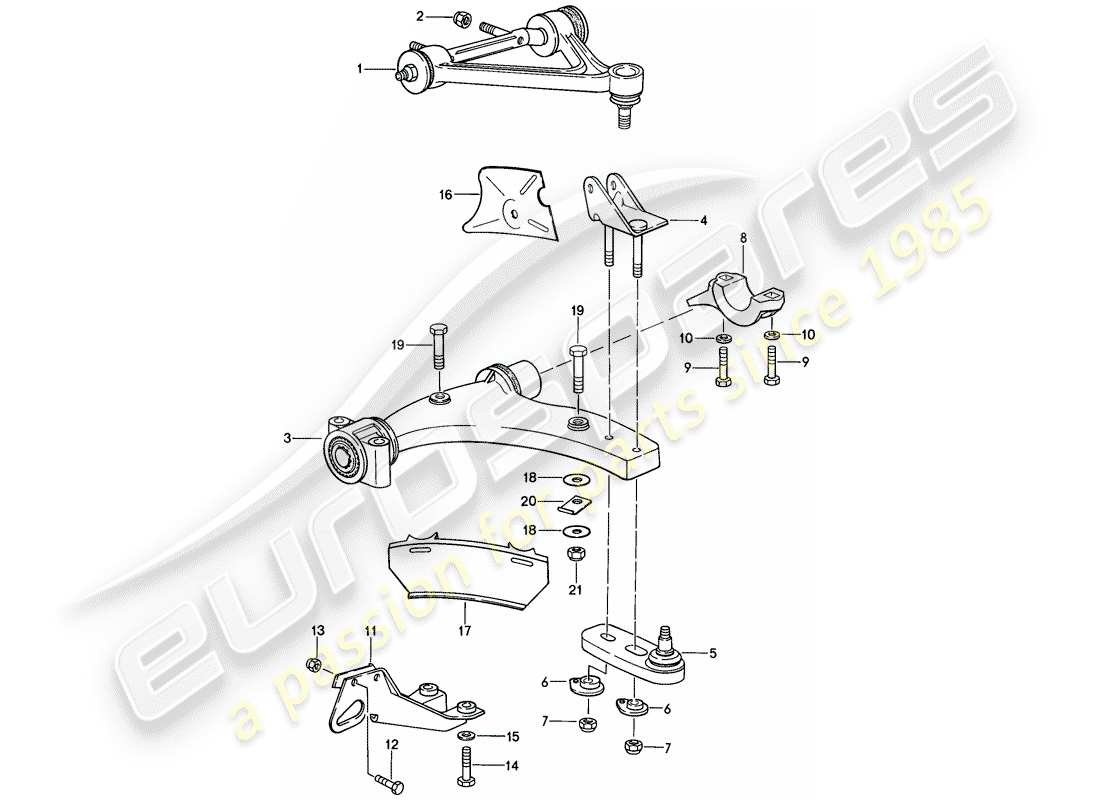 porsche 928 (1983) track control arm - f 92-gs861 000>> - d - mj 1986>> - mj 1986 parts diagram
