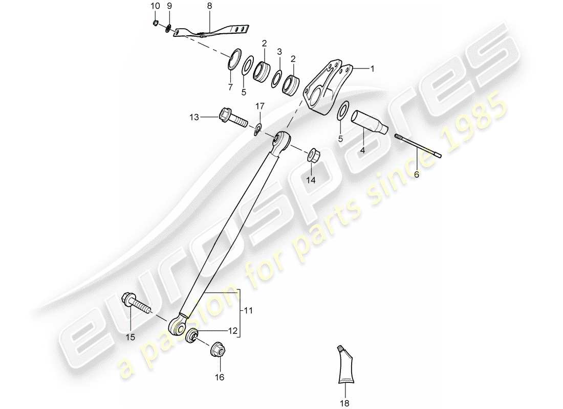 porsche carrera gt (2006) rocker arm - push rod part diagram