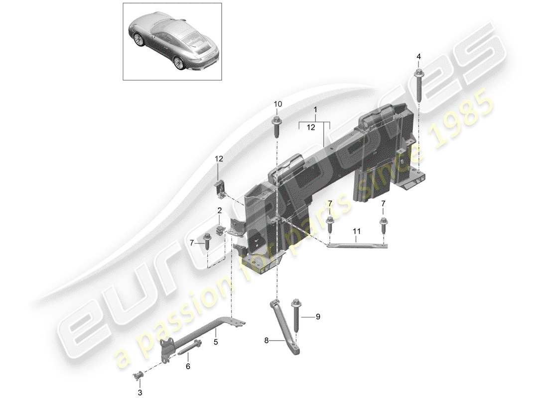 porsche 2019 rollover protection part diagram